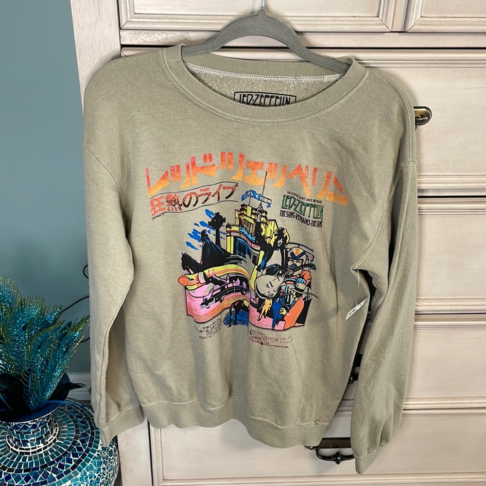 LED ZEPPELIN SWEATER Song Remains the Same Adult Small LS Tan RARE nwt small